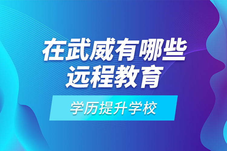 在武威有哪些远程教育学历提升学校？