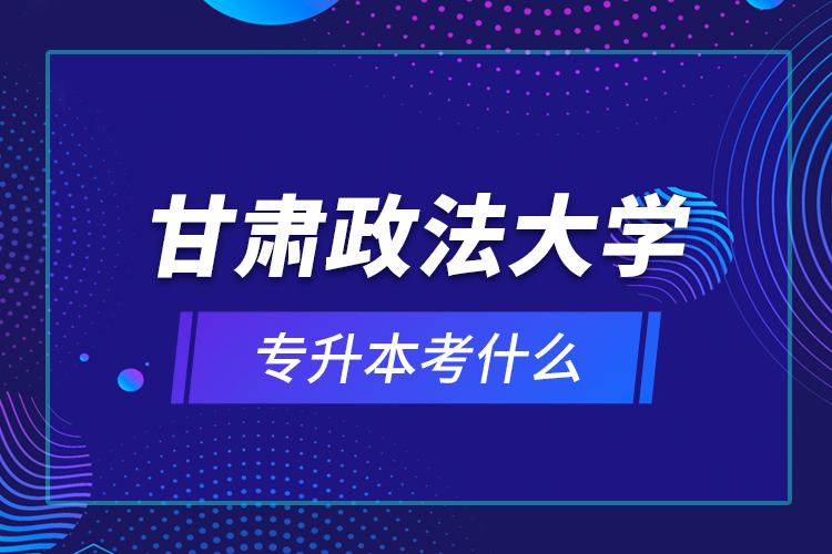 甘肃政法大学专升本考什么