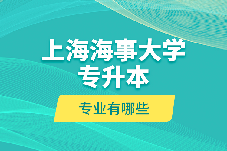 上海海事大学专升本的专业有哪些
